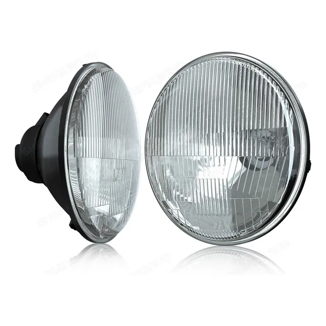 2pc 7 Pulgadas Redondo Faros Carcasa De Vidrio, H6024