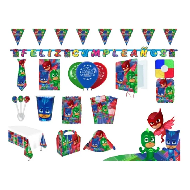 Kit Decoración Pj Masks Heroes En Piyama Piñata Fiesta 
