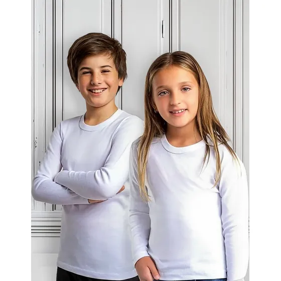 Camiseta Algodón Unisex Talla 8 Pack X2 Color Blanco Niños