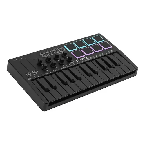 Teclado Midi Akai Mpk Mini Mk3, 25 Teclas, 8 Pads, Negro Black
