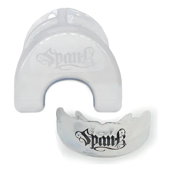 Spank Protetor Bucal Profissional Moldável com Estojo TRANSPARENTE - Boxe - Muaythai - Jiu-Jitsu - MMA - Kickboxing - Futebol - Basquete - Bruxismo - Esporte de Contato