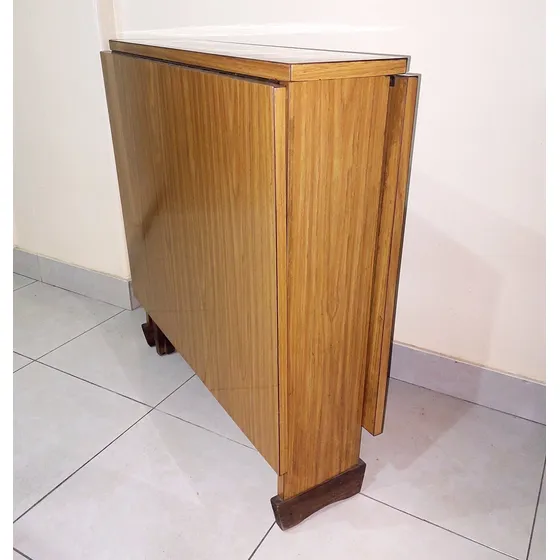 Antigua Mesa Libro Plegable Madera Y Formica 136x76x75cm