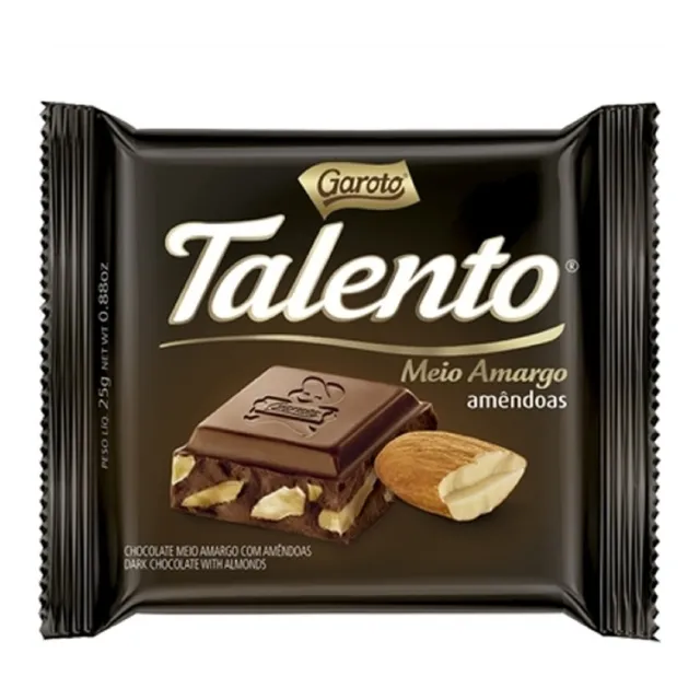 Chocolate Talento Meio Amargo Com Amêndoas 12un 85g Garoto