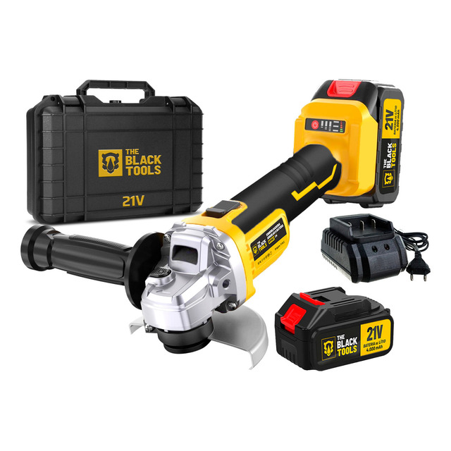 Esmerilhadeira Lixadeira Angular Sem Fio A Bateria 4000mah 4.1/2 125mm The Black Tools Pre...