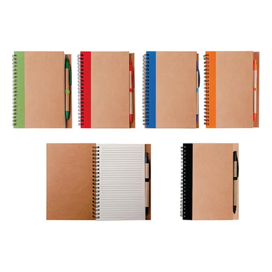 Libreta De Papel Reciclado. Cuaderno 1/2 Carta Pasta Dura Color Negro