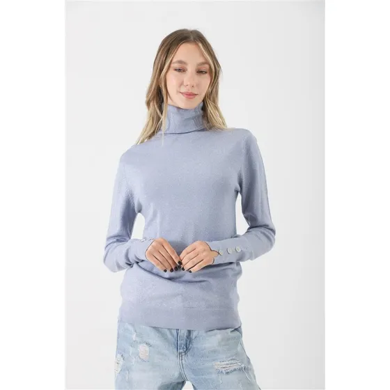 Remera Polera Meridian Classic Lurex Botones Strass Gul601
