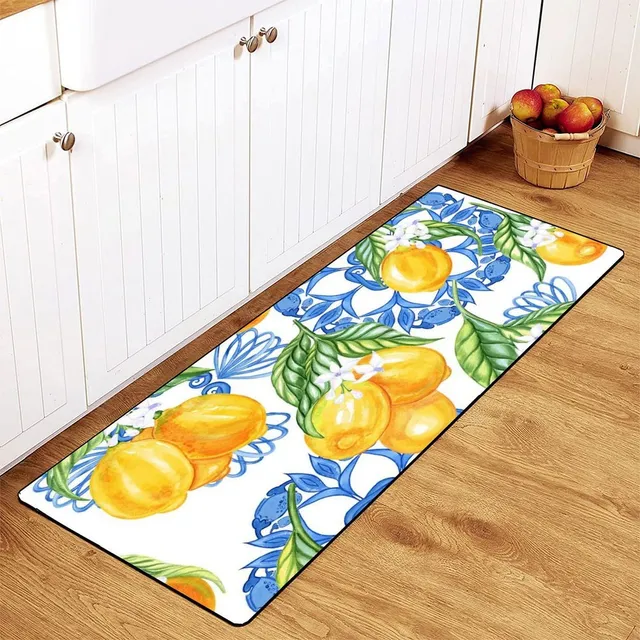 Alfombra Baño Limon Estilo Italiano Antideslizante Lavable X