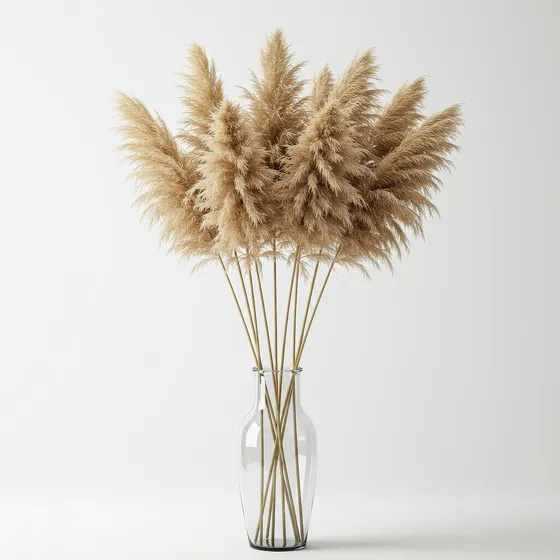 Kit Com 10 Plumas Naturais Capim Dos Pampas Seco Boho Chic