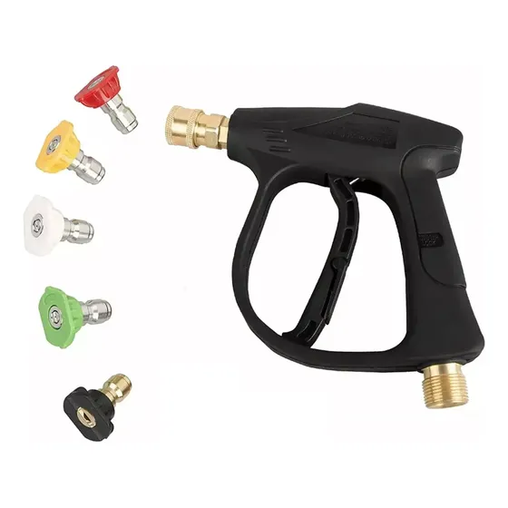 Pistola Lanza Corta P/ Hidrolavadora Acople Rapido + 5 Picos