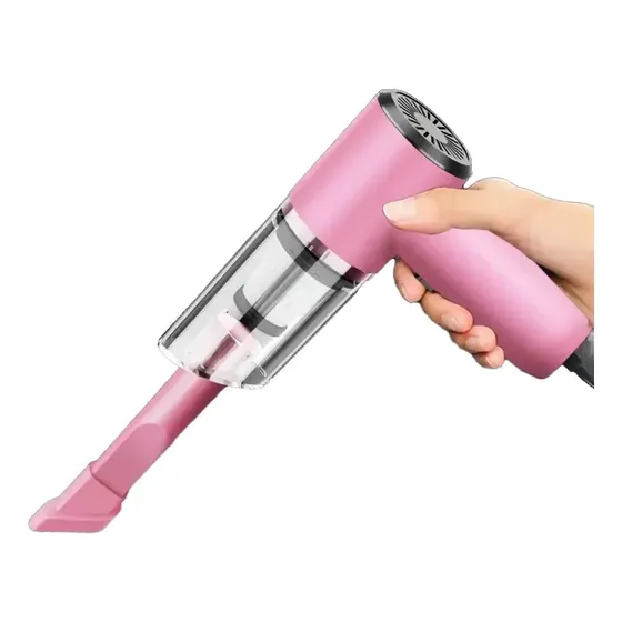 Aspirador Automotivo Portátil De Mão Com Cabo 12v Para Carro Rosa 3v