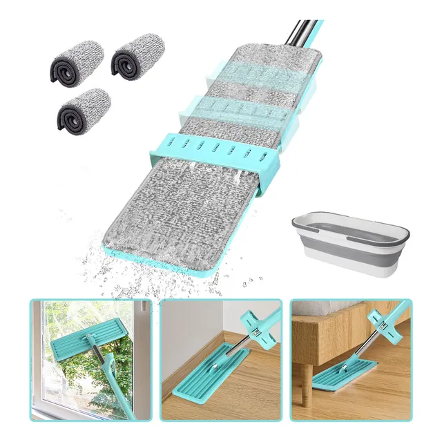 Trapeador Giratorio Auto Exprime Mop 360° Con 4 Microfibra