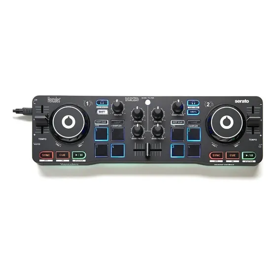 Controlador DJ Hércules DJControl Starlight negro de 2 canales
