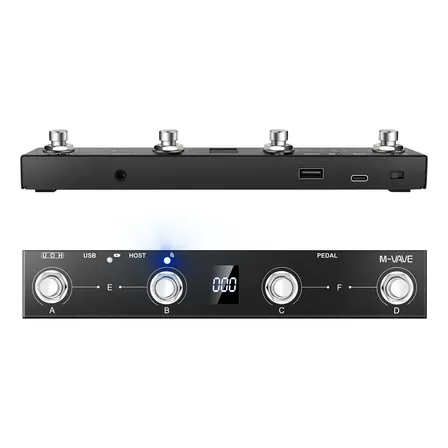 Controlador MIDI Sem Fio M-Vave Chocolate Plus 4 Teclas Bluetooth Preto