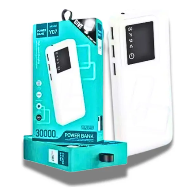 Batería Externa Power Bank 30000 Mah Y07 3usb Linterna