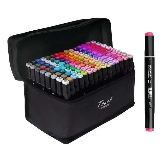 Marcadores X120 A Base De Alcohol Punta Doble Set De Arte