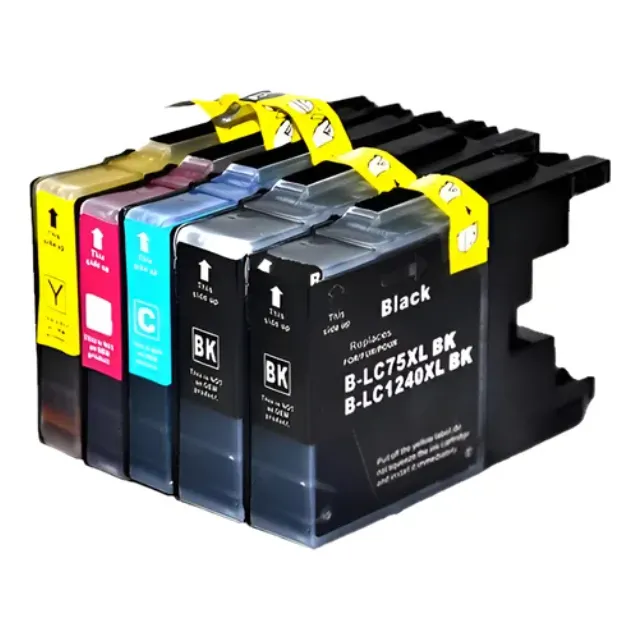 Kit De 5 Cartucho Lc 75 Generico  Negro Y Colores