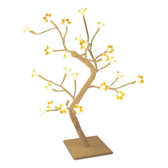 Lámpara Árbol Bonsái De Mesa Con Decorativa Luz Led Noche Blanco