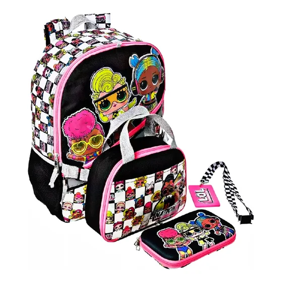 Morral Para Niña Lol 4 En 1, Lonchera,  Cartuchera,  Morral.