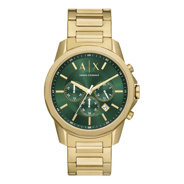 Reloj Hombre Armani Exchange Banks Chrono Color de la correa Dorado Color del bisel Dorado Color del fondo Verde
