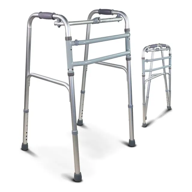 Universal andador ortopédico reforzado plegable de aluminio paso a paso