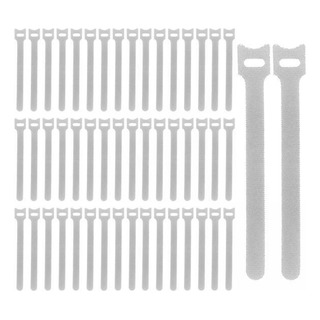 2 X 50 Bridas Para Cables Liberables, Gancho Y Bucle De Gris 2 X 50 Bridas Para Cables Liberables, Gancho Y Bucle De Gris