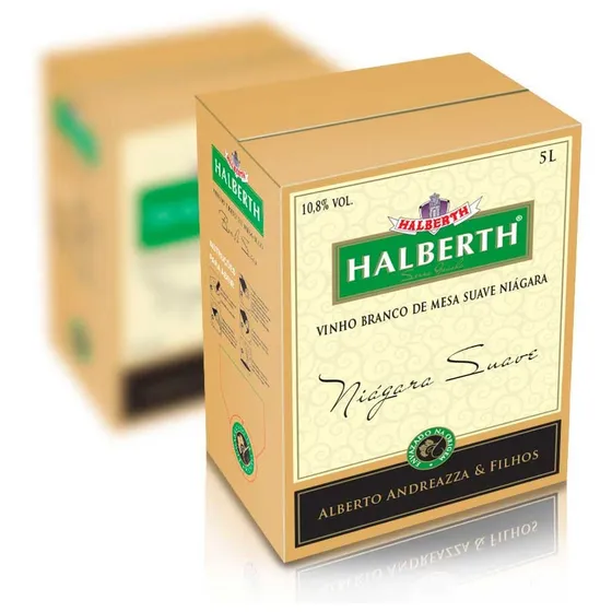 Vinho Halberth Branco Niagara Suave Bag In Box 5 Litros