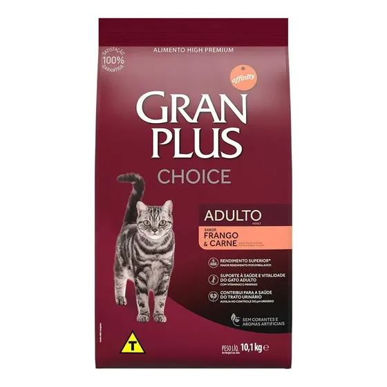 Ração Gran Plus Choice Gatos Adulto Frango E Carne 10,1kg,