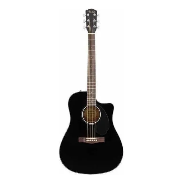 Guitarra Electroacústica Fender Classic Design CD-60SCE para diestros black brillante