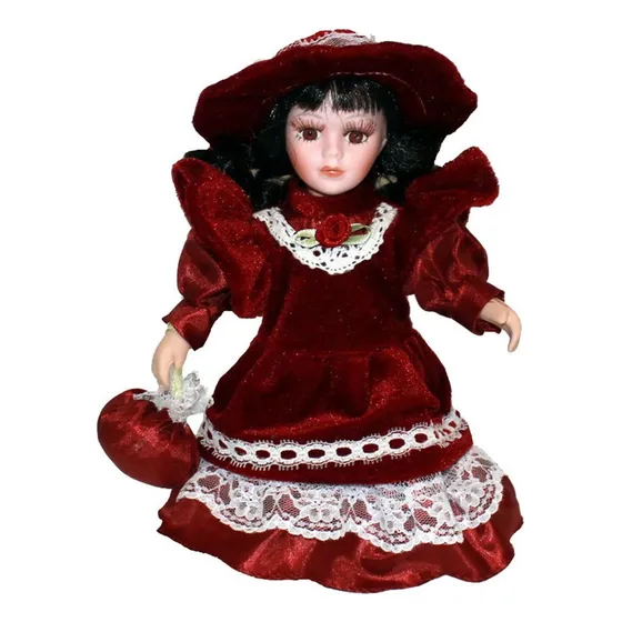 . Muñecas De Porcelana Coleccionables Rojas