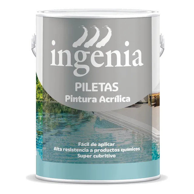 Pintura Para Pileta 4 Lts Latex Mate Acrilico Agua Ingenia