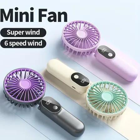 Mini Ventilador Portátil Dobrável Usb 6 Níveis Cinza