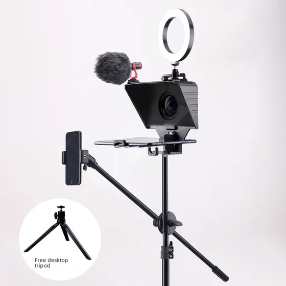 Teleprompter De Tela Grande +tripé De Chão De 2,1 M - Portát