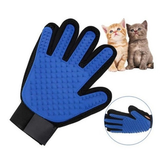 Guante Para Peinar Masajear Bañar Mascotas Perros Gatos Color Negro Con Azul Guante Para Peinar Masajear Bañar Mascotas Perros Gatos Color Negro Con Azul