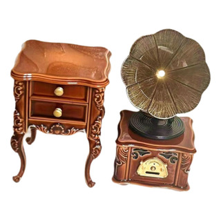Gramófono En Miniatura Para Casa De Muñecas Con Mueble, Gramófono En Miniatura Para Casa De Muñecas Con Mueble,
