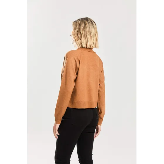 Sweater Polera Pesado De Viscosa Aramelo Koxis Mujer