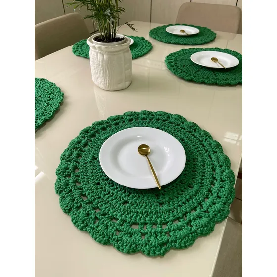 Sousplat Sulpa De Crochê Kit 8 Peças Croche - Mega Promoção
