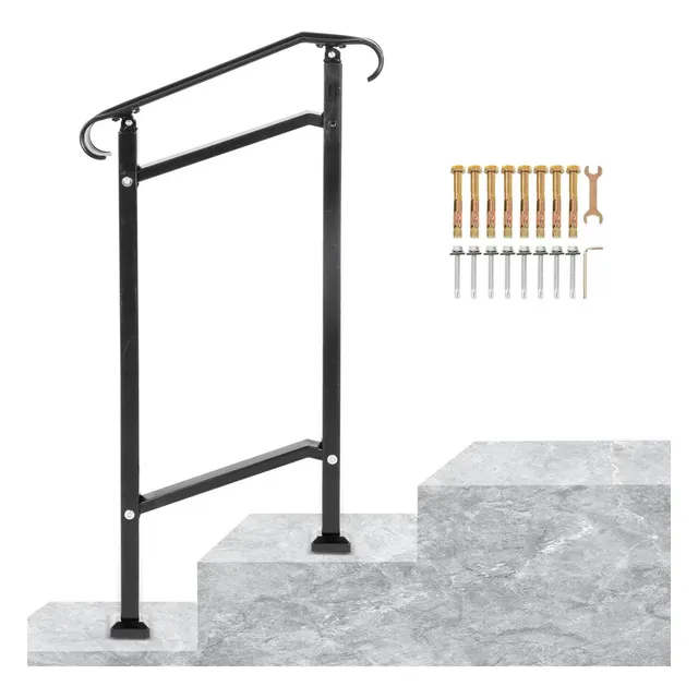 Vevor Barandal De Pasamanos De Escalera 50x13,5x108cm Hierro Color Negro