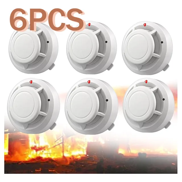 Detector De Humo Con Alta Cobertura Y Alarma Con Sonido 6pcs