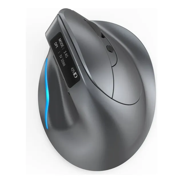 Ratón inalámbrico ergonómico gris para juegos Zelotes F26c Rgb