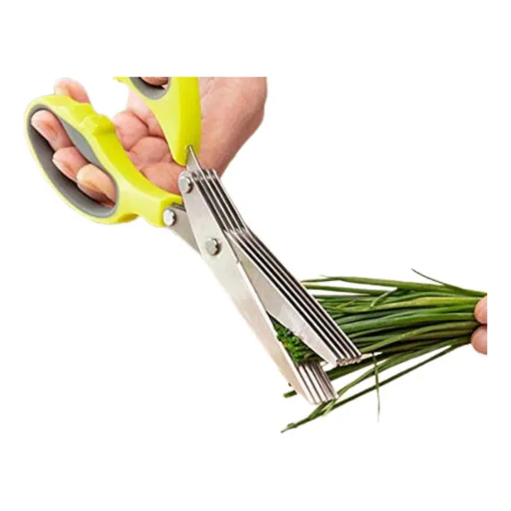 Tijeras Multiusos De Cocina Con 5 Cuchillas De Acero Color Verde