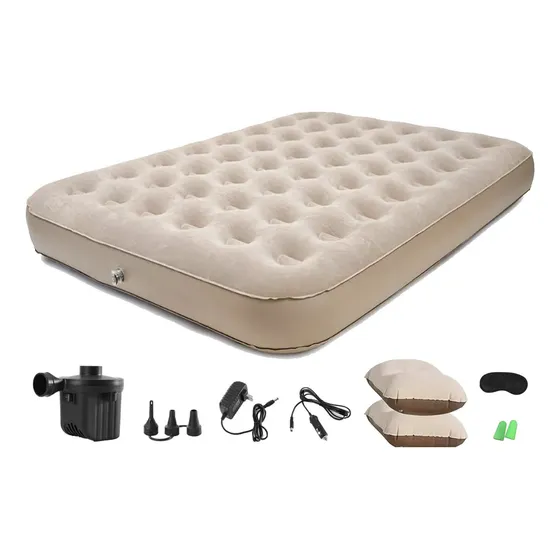 Colchón Inflable LOTLASH Queen De Aire Cama 203x152x22cm Color Blanquecino