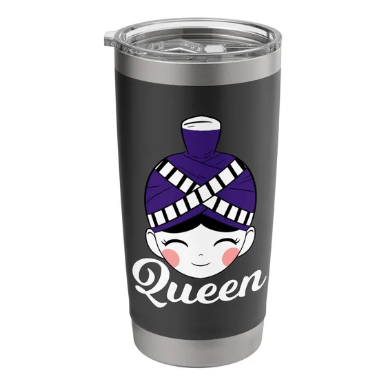 Vaso Aislado Acero Inoxidable Diseño Reina Hmoob Mujer Niña