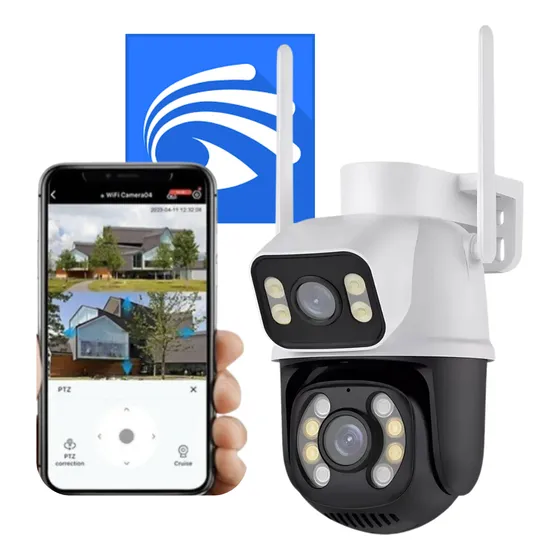 Câmera Dupla Segurança Ip Wifi Externa Lente 6mp App Yoosee