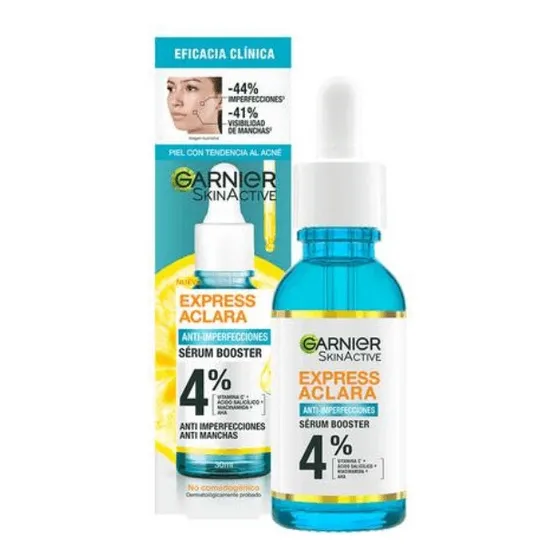 Sérum Anti imperfecciones sérum booster Garnier Express aclara día/noche para piel acneica de 30mL