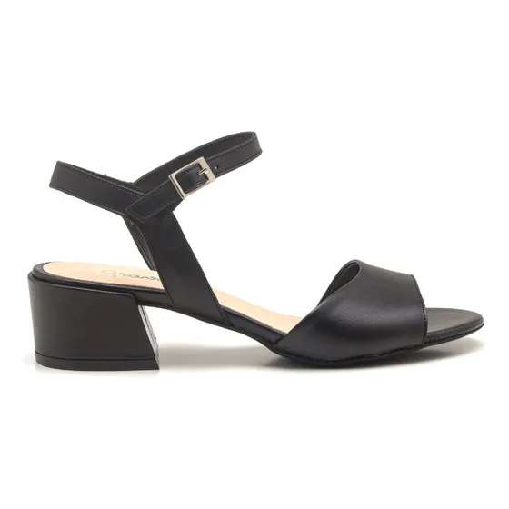 Sandalia Cuero Negro 3590 Mujer Gravagna