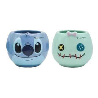 Mini Tazas De Cerámica Dúo Lilo Y Stitch Para Café Espresso. Mini Tazas De Cerámica Dúo Lilo Y Stitch Para Café Espresso.