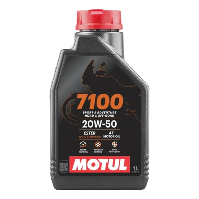 Aceite de motor para motos y cuatriciclos 4T Motul 7100 sintético 20W-50 1L