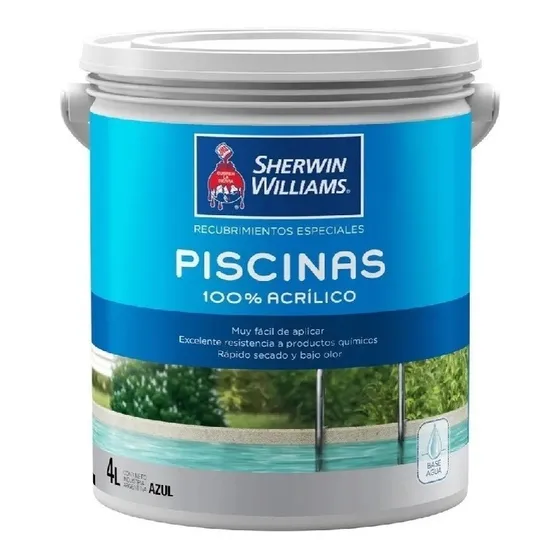Pintura Para Piscinas Sherwin Williams Base Agua Azul 4 Lts