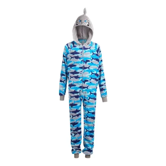 Pijama De Una Pieza Con Capucha De Forro Polar Para Niños