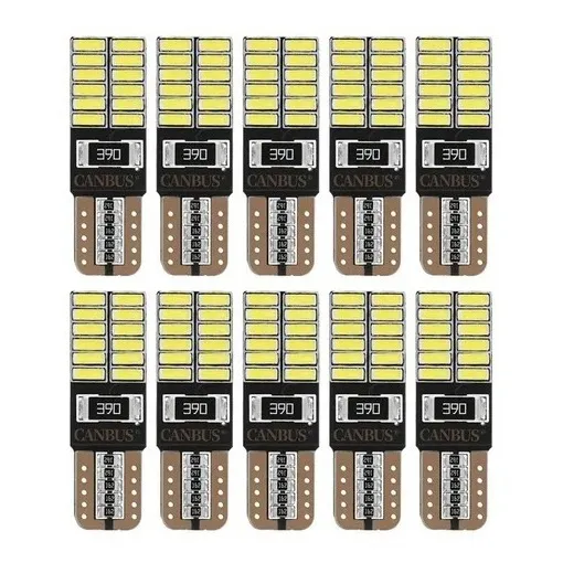 10 Lâmpadas Pingo Led C/ Canceller Canbus T10 24 Leds Smd